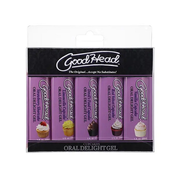 GoodHead Cupcake Oral Delight Gel - Asst. Flavors Pack of 5 - Sexual Enhancers