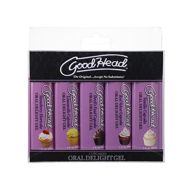GoodHead Cupcake Oral Delight Gel - Asst. Flavors Pack of 5 - Sexual Enhancers