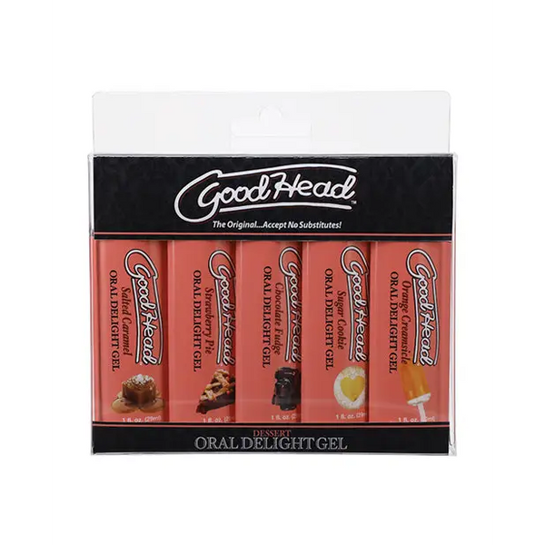 GoodHead Dessert Oral Delight Gel - Asst. Flavors Pack of 5 - Sexual Enhancers