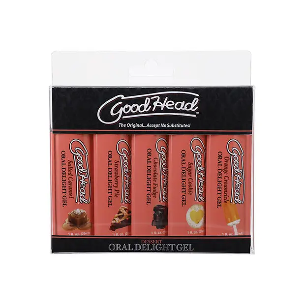 GoodHead Dessert Oral Delight Gel - Asst. Flavors Pack of 5 - Sexual Enhancers