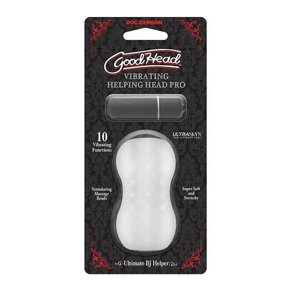 GoodHead Helping Head Pro ULTRASKYN Vibrating Stroker - Frost - Dolls & Masturbators