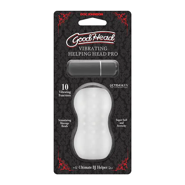 GoodHead Helping Head Pro ULTRASKYN Vibrating Stroker - Frost - Dolls & Masturbators