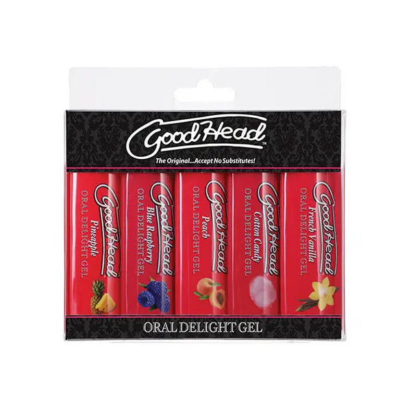 GoodHead Oral Delight Gel - 1 oz Asst. Flavors Pack of 5 - Sexual Enhancers