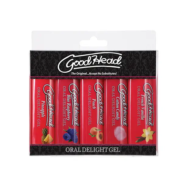 GoodHead Oral Delight Gel - 1 oz Asst. Flavors Pack of 5 - Sexual Enhancers