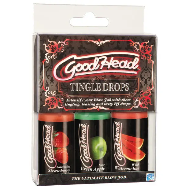 GoodHead Tingle Drops Kit - Strawberry/Green Apple/Watermelon - Sexual Enhancers