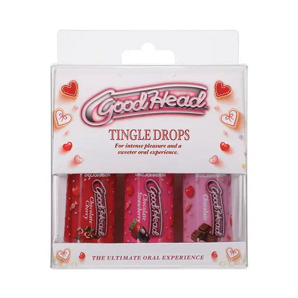 GoodHead Tingle Drops Pack - 1 oz Chocolate/Chocolate Cherry/Chocolate Strawberry - Sexual Enhancers