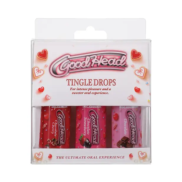GoodHead Tingle Drops Pack - 1 oz Chocolate/Chocolate Cherry/Chocolate Strawberry - Sexual Enhancers
