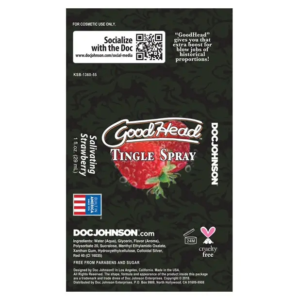 GoodHead Tingle Spray - Salivating Strawberry - Sexual Enhancers