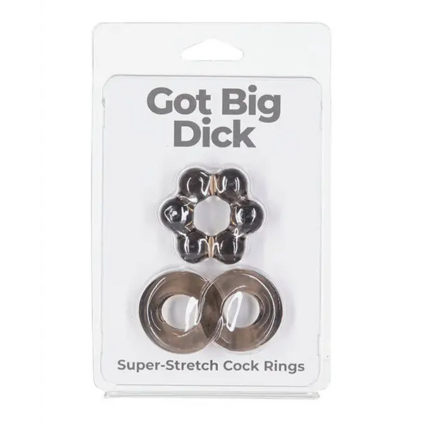Got Big Dick 2 Pack Cock Rings - Black - Penis Enhancement