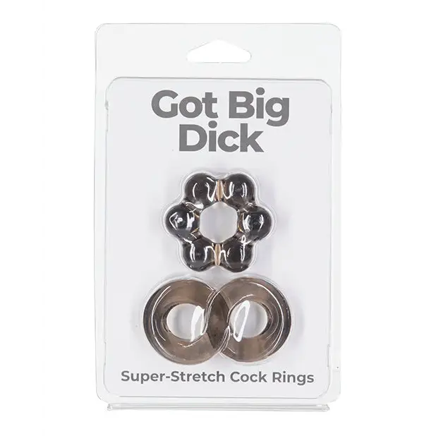 Got Big Dick 2 Pack Cock Rings - Black - Penis Enhancement