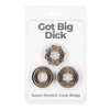 Got Big Dick 3 Pack Cock Rings - Black - Penis Enhancement