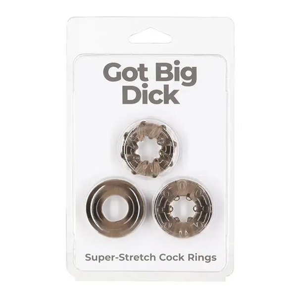 Got Big Dick 3 Pack Cock Rings - Black - Penis Enhancement