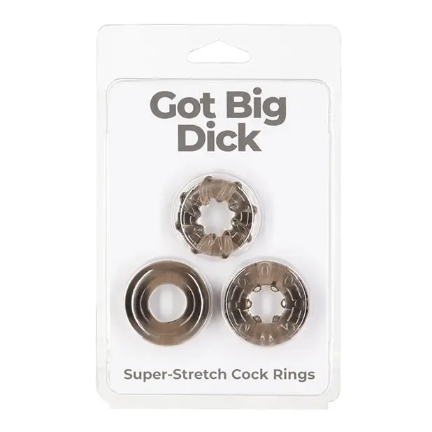 Got Big Dick 3 Pack Cock Rings - Black - Penis Enhancement