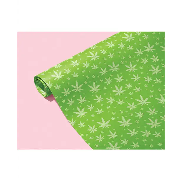 Green Pot Leaf Wrapping Paper - Bachelorette & Party Supplies