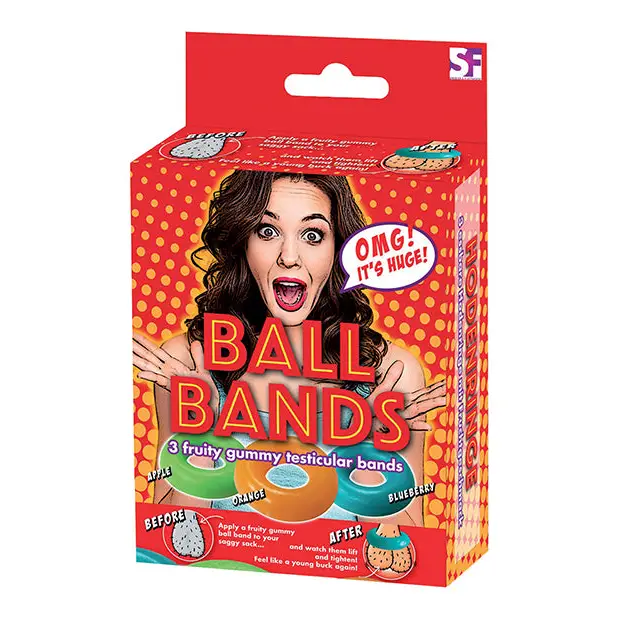 Gummy Ball Bands - 3 Pack Asst. Colors/Flavors - Body Toppings & Edibles