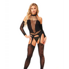 Halter Body Stocking Jumpsuit Black O/S - Lingerie - Packaged