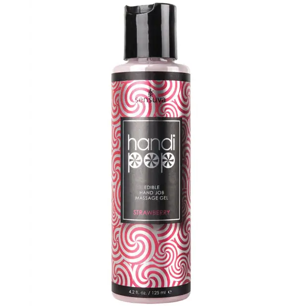 Handipop Hand Job Massage Gel - 4.2 oz Bottle Strawberry - Lubricants