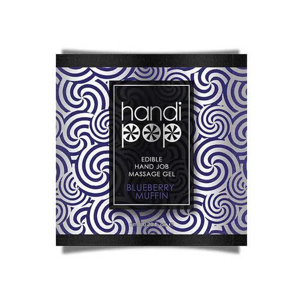 Handipop Hand Job Massage Gel Single Use Packet - 6 ml Blueberry Muffin - Lubricants