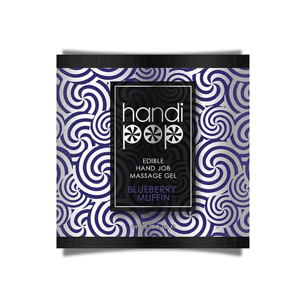 Handipop Hand Job Massage Gel Single Use Packet - 6 ml Blueberry Muffin - Lubricants