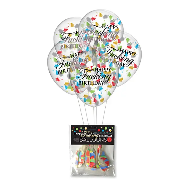 Happy Fucking Birthday Confetti Balloons - Bachelorette & Party Supplies