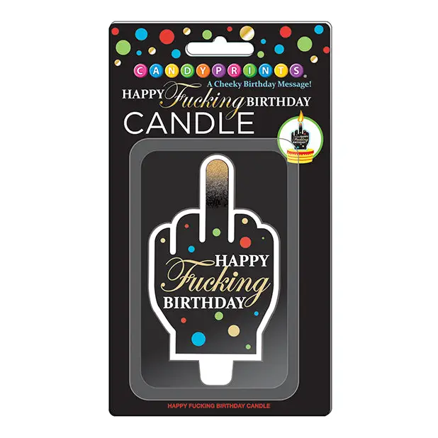 Happy Fucking Birthday Large FU Candle - Bachelorette & Party Supplies