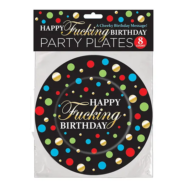 Happy Fucking Birthday Plates - Pack of 8 - Bachelorette & Party Supplies