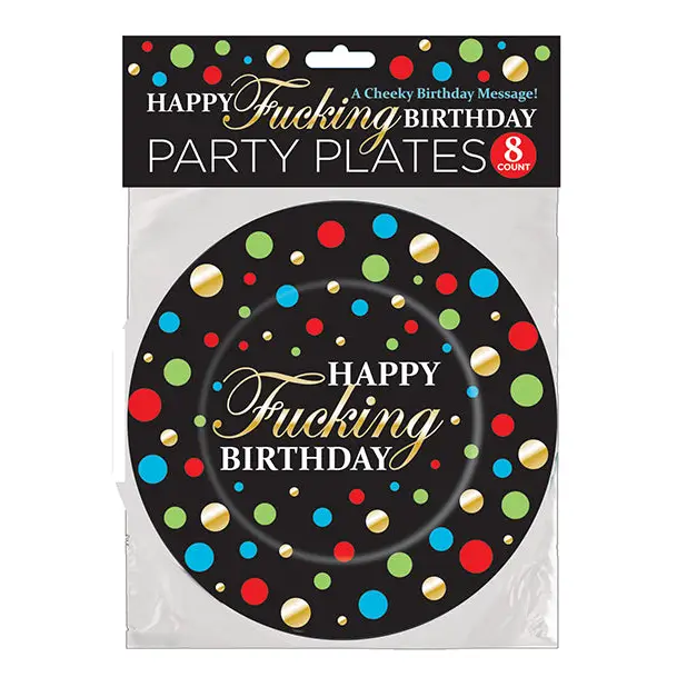 Happy Fucking Birthday Plates - Pack of 8 - Bachelorette & Party Supplies