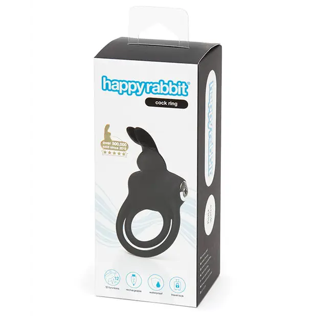Happy Rabbit Cock Ring - Black - Stimulators