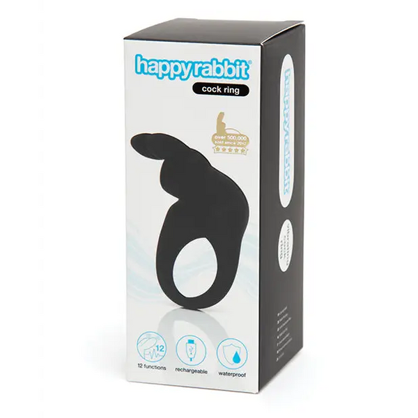 Happy Rabbit Rechargeable Cock Ring - Black - Penis Enhancement
