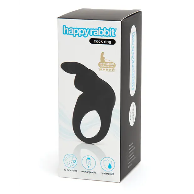 Happy Rabbit Rechargeable Cock Ring - Black - Penis Enhancement