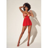 Heart Open Cup Babydoll & G-String Red L/XL - Lingerie - Packaged