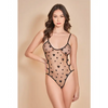 Heartburn Mesh & Velvet Teddy w/Open Back Black SM - Lingerie - Hanging
