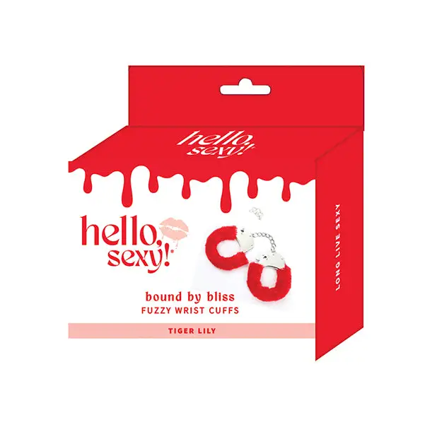 Hello Sexy! Bound By Bliss Fuzzy Wrist Cuffs - Tiger Lily - Bondage Blindfolds & Restraints