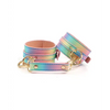 Hello Sexy! Hot Bitch Cuffs & Collar - Iridescent Rainbow - Bondage Blindfolds & Restraints