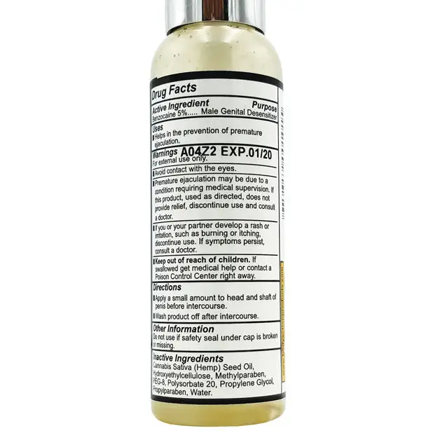 Higher Control Climax Control Gel for Men w/Hemp Seed Oil - 2 oz - Sexual Enhancers