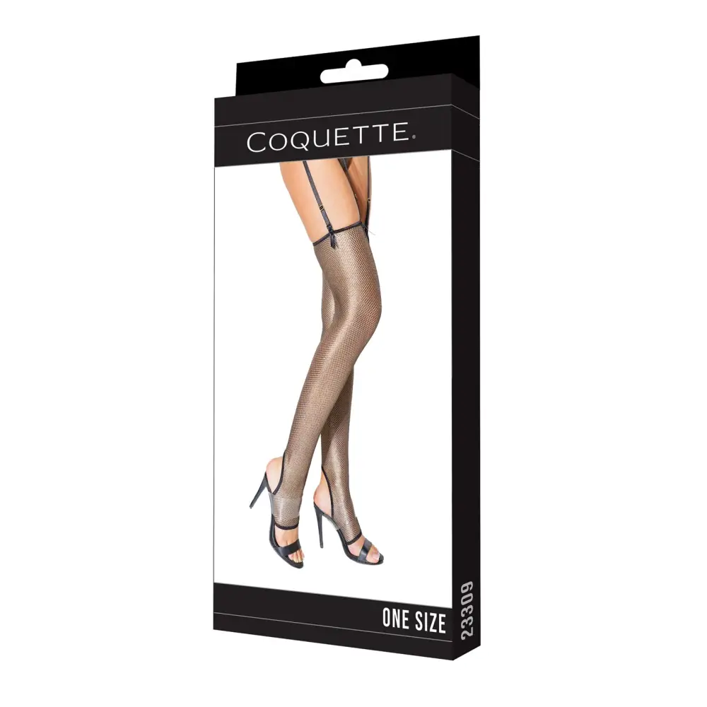 Holiday Metallic Fishnet Toeless Stocki