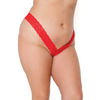 Holiday Scallop Stretch Lace High Leg Thong Red OS/XL