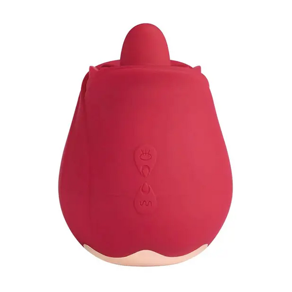 Horny Rose Solo Vibrating Clit Licking Stimulator - Red - Stimulators