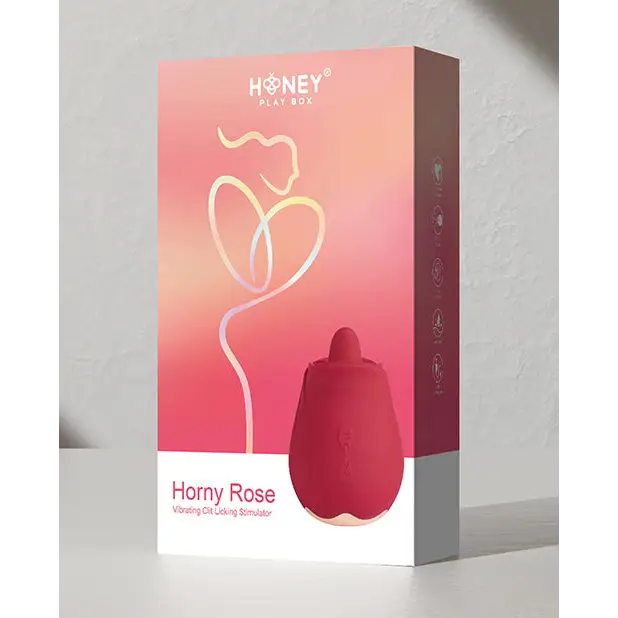 Horny Rose Solo Vibrating Clit Licking Stimulator - Red - Stimulators