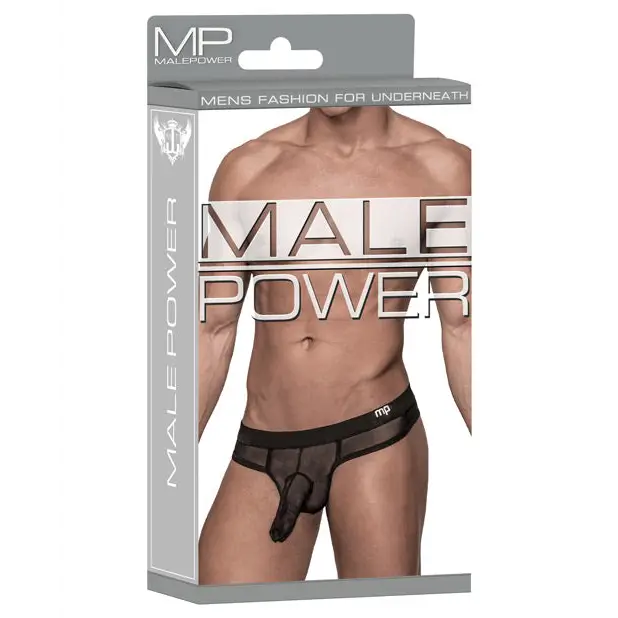 Hoser Stretch Mesh Thong Black L/XL - Lingerie - Packaged