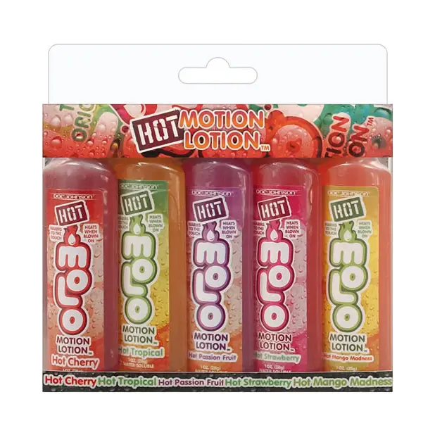 Hot Motion Lotion Kit - 1 oz Asst. Flavors Pack of 5 - Lotions Oils Creams And Gels