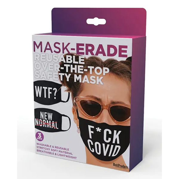Hott Products Mask-erade Masks - F Covid/WTF?/New Normal X Pack of 3 - Novelties
