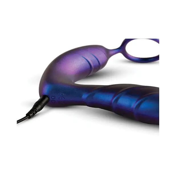 Hueman Black Hole Anal Vibrator w/Cock Ring - Purple - Anal Products