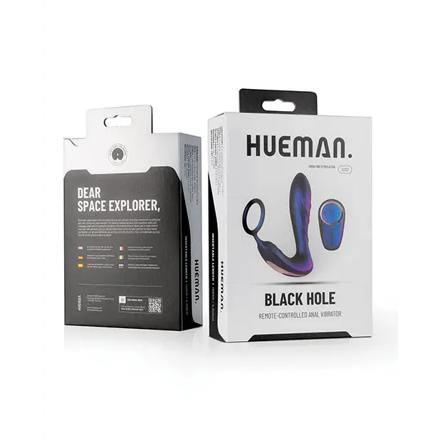 Hueman Black Hole Anal Vibrator w/Cock Ring - Purple - Anal Products