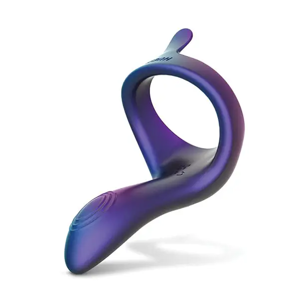 Hueman Eclipse Cock Ring w/Vibrating Perineum - Purple