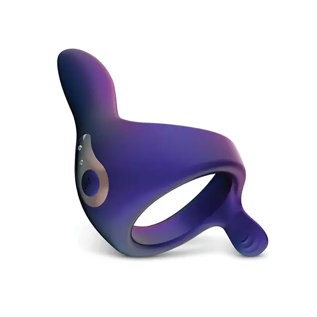 Hueman Eclipse Cock Ring w/Vibrating Perineum - Purple