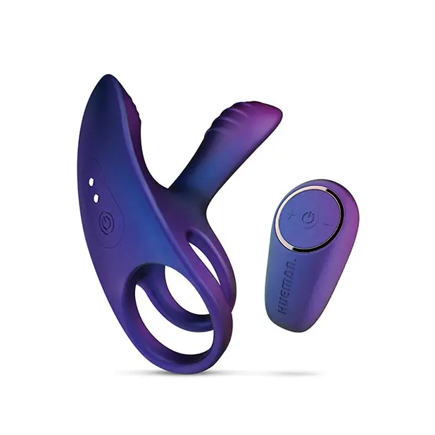 Hueman Infinity Ignite Vibrating Cock Ring - Purple