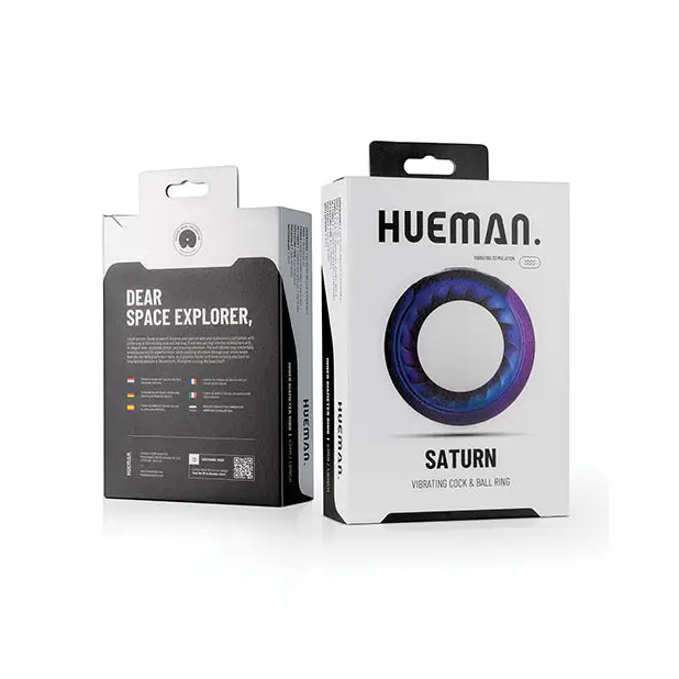 Hueman Saturn Vibrating Cock/Ball Ring - Purple - Penis Enhancement