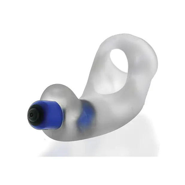 Hunky Junk Buzzfuck Sling w/Taint Vibe - Clear Ice - Penis Enhancement