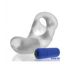 Hunky Junk Buzzfuck Sling w/Taint Vibe - Clear Ice - Penis Enhancement